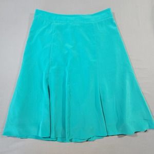 Skirt Midi Classy A-Line Green Scuba Banana Republic Women Size 8 Lined Side Zip